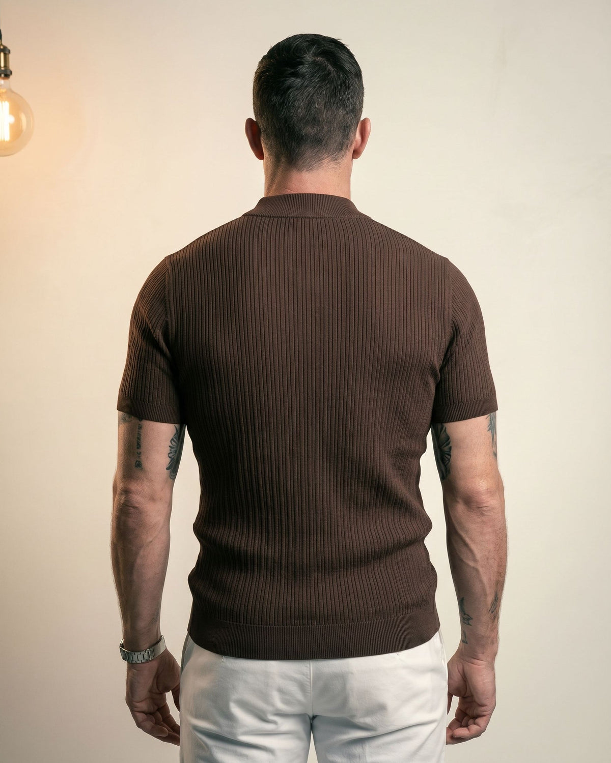 Antonio Ribbed Mock Neck Knit